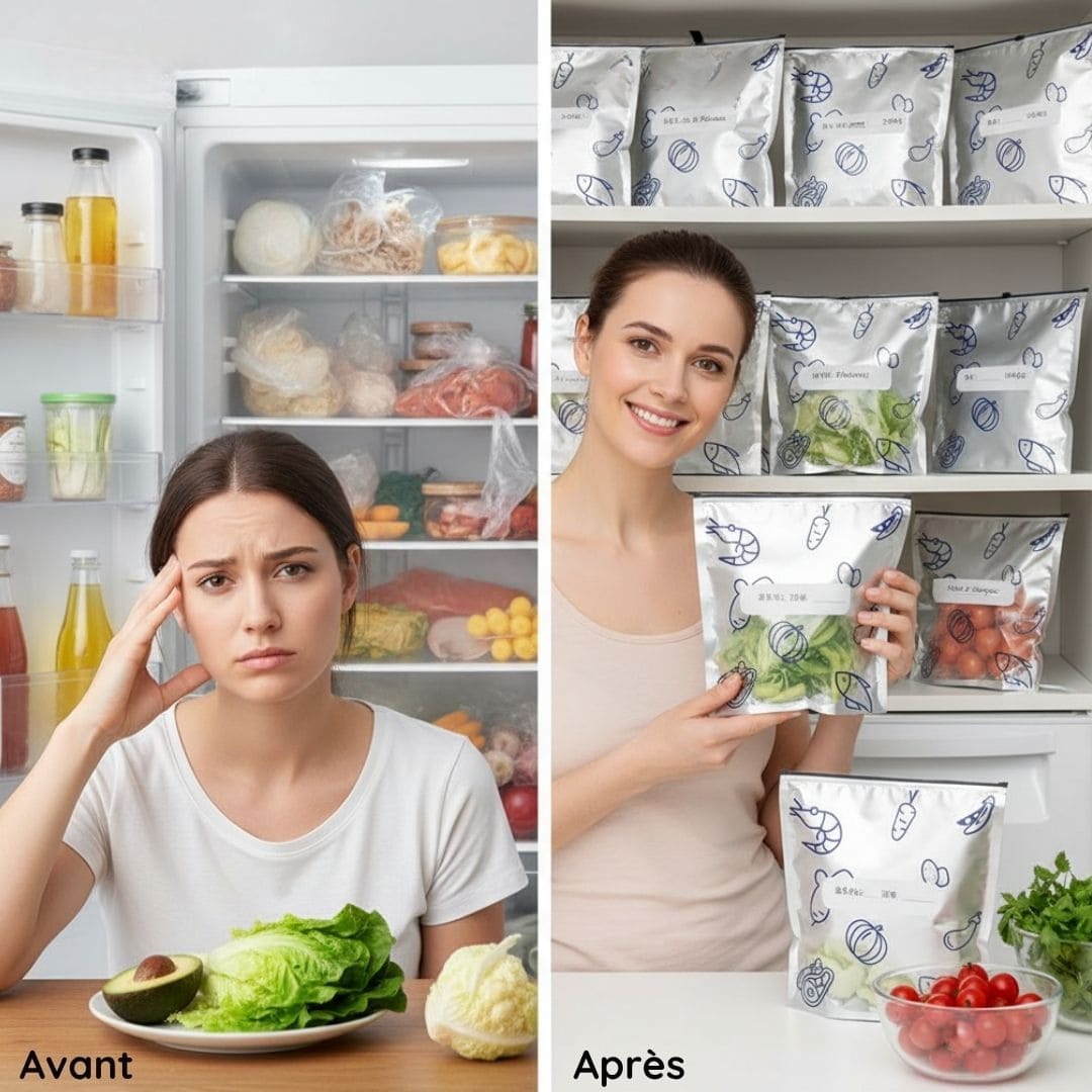 Sacs de Conservation Alimentaire Réutilisables en Aluminium