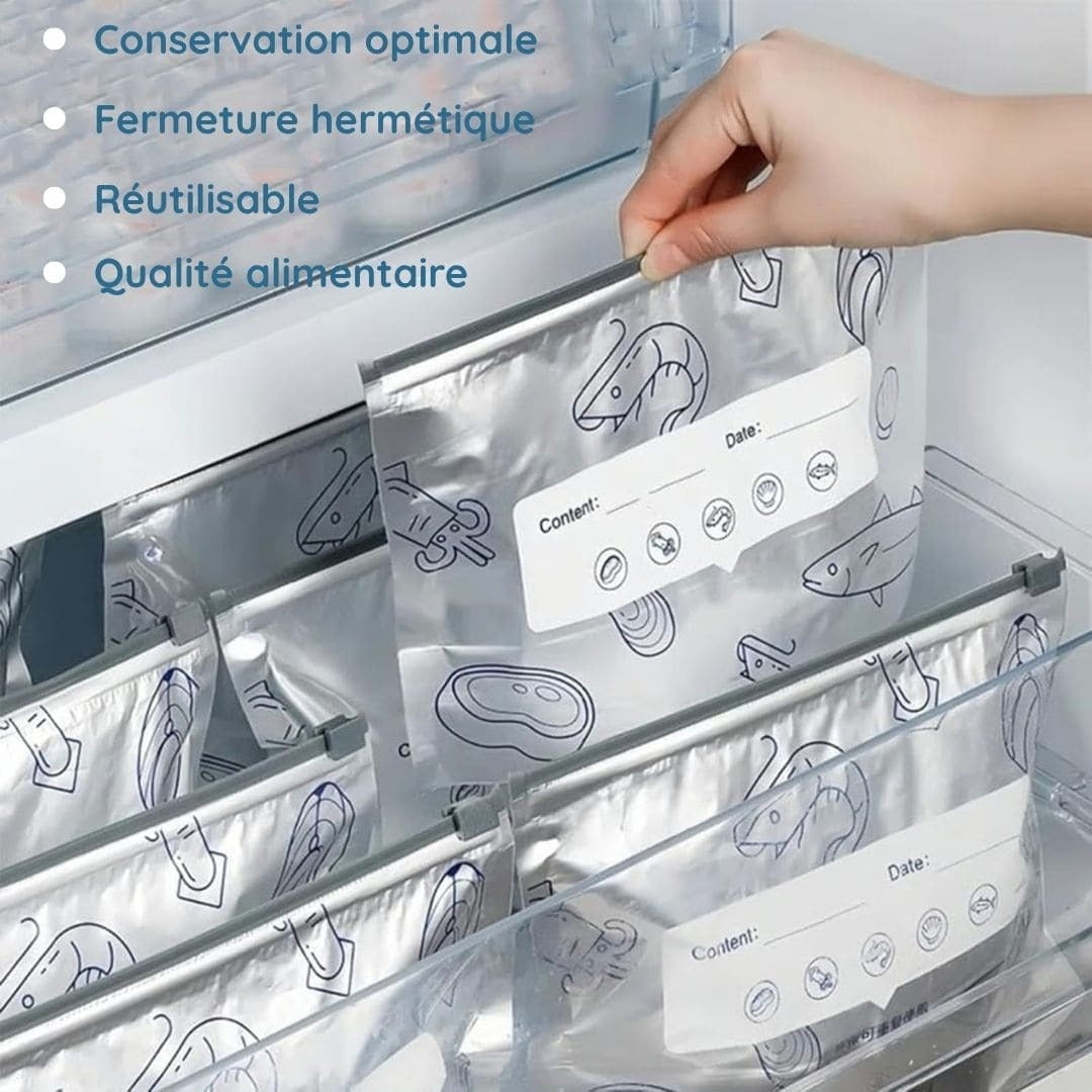 Sacs de Conservation Alimentaire Réutilisables en Aluminium