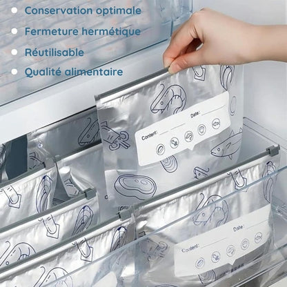 Sacs de Conservation Alimentaire Réutilisables en Aluminium