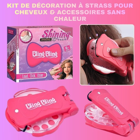 Kit de décoration à strass pour cheveux & accessoires sans chaleur