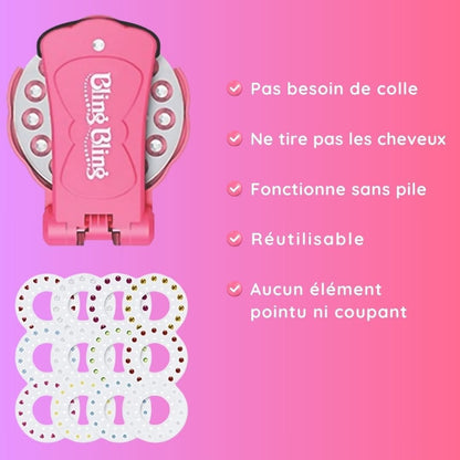 Kit de décoration à strass pour cheveux & accessoires sans chaleur